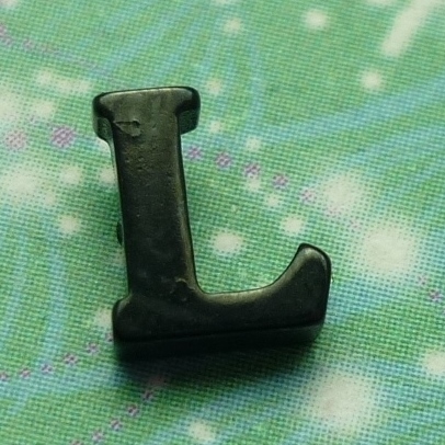 Letter Black - L - Charm for Memory Lockets