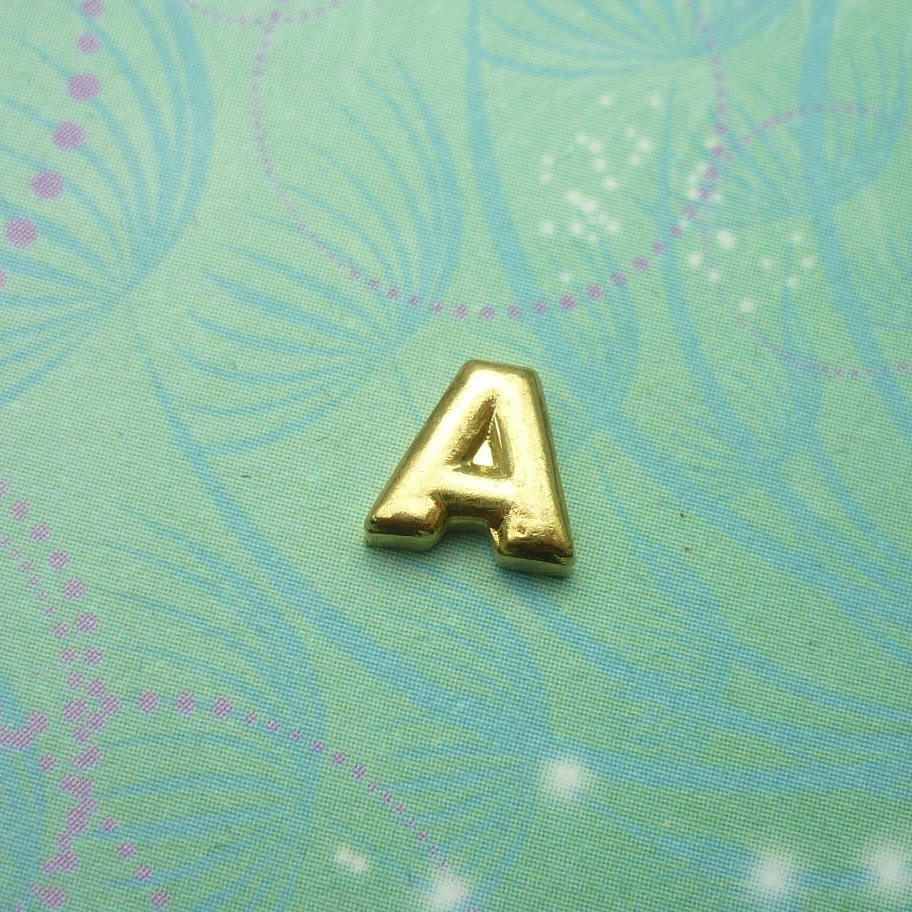Gold Letter - A - Charm for Memory Lockets