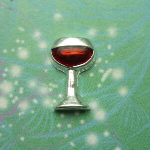 Red Wine Glass Charm For Keepsake Memory Locket Necklace