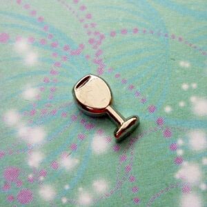 Silver Wine Glass Charm for Personalised Keepsake Memory Locket Jewellery