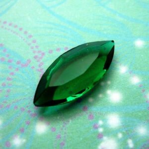 Vintage Emerald Navette Jewel for  pendant Emerald Green