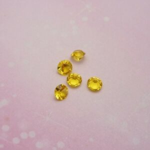 Tiny Yellow Sparkling Glass Diamonds set of 5 charm for Memory Lockets