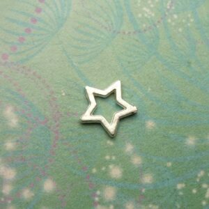 Silver Frame Star Charm For Keepsake Memory Locket Necklace