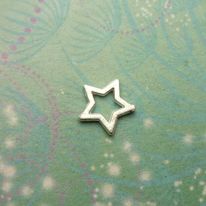 Silver Frame Star Charm For Keepsake Memory Locket Necklace