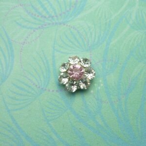Pink Sparkling Flower Charm For Keepsake Memory Locket Necklace
