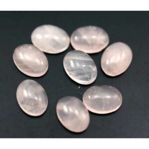 Pink Rose Quartz Oval Cabochon Jewel For Locket Keychain Etc - 6x8 mm
