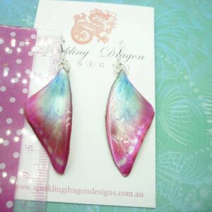 Butterfly Earrings Misty Morning Pink & Blue - Fairy Jewellery Cosplay Fantasy