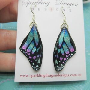 Delightful Pink, Blue & Misty Green Butterfly Earrings: Enchanting Jewellery