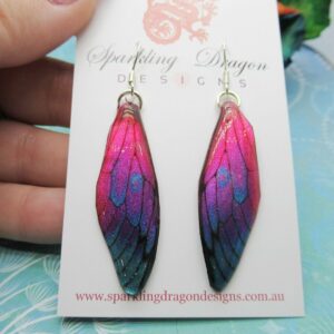 Butterfly Wings Pink, Blue & Purple Earrings - Fairy Jewellery, Fun Gift for Mum