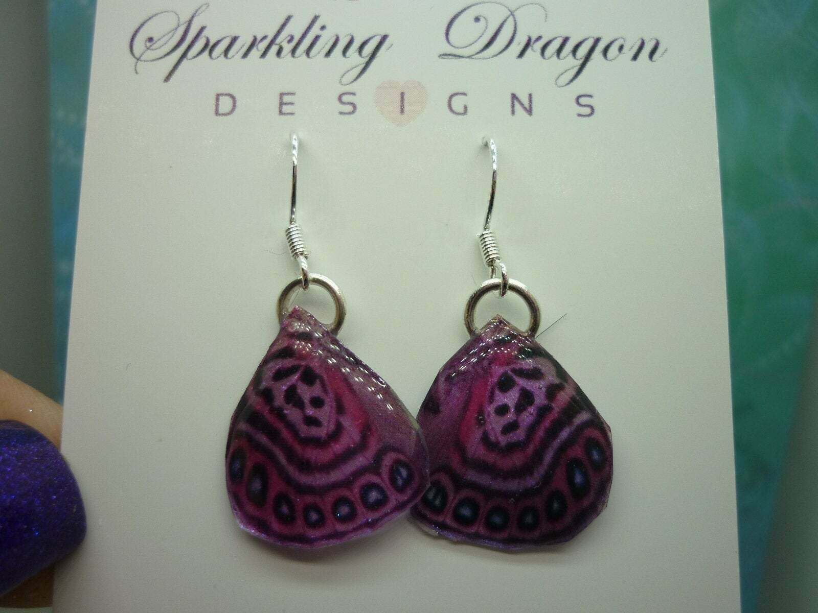 Butterfly Wing Earrings Stunning Pink - Fairy Jewellery, Fun Gift - Image 2