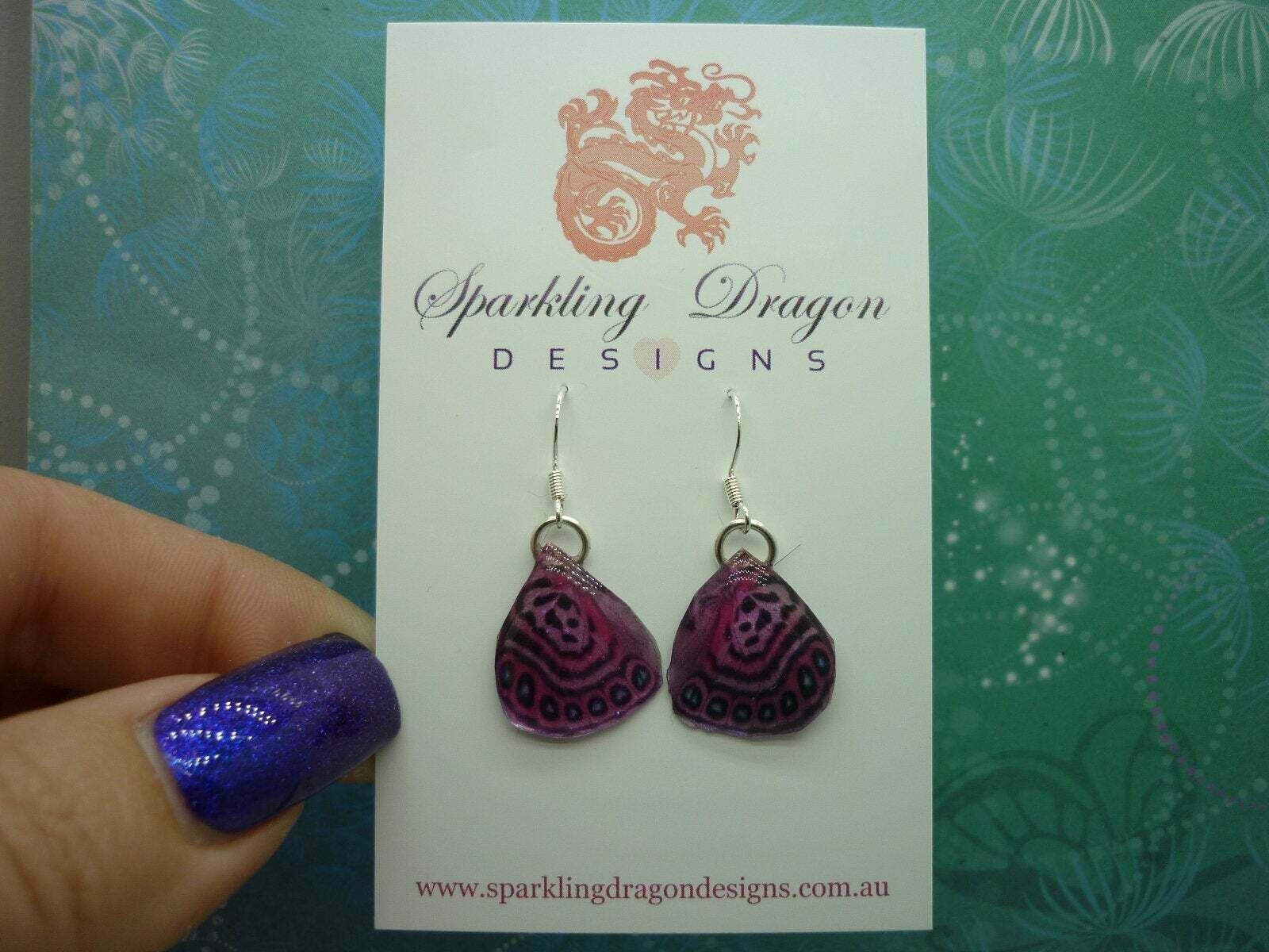 Butterfly Wing Earrings Stunning Pink - Fairy Jewellery, Fun Gift - Image 3
