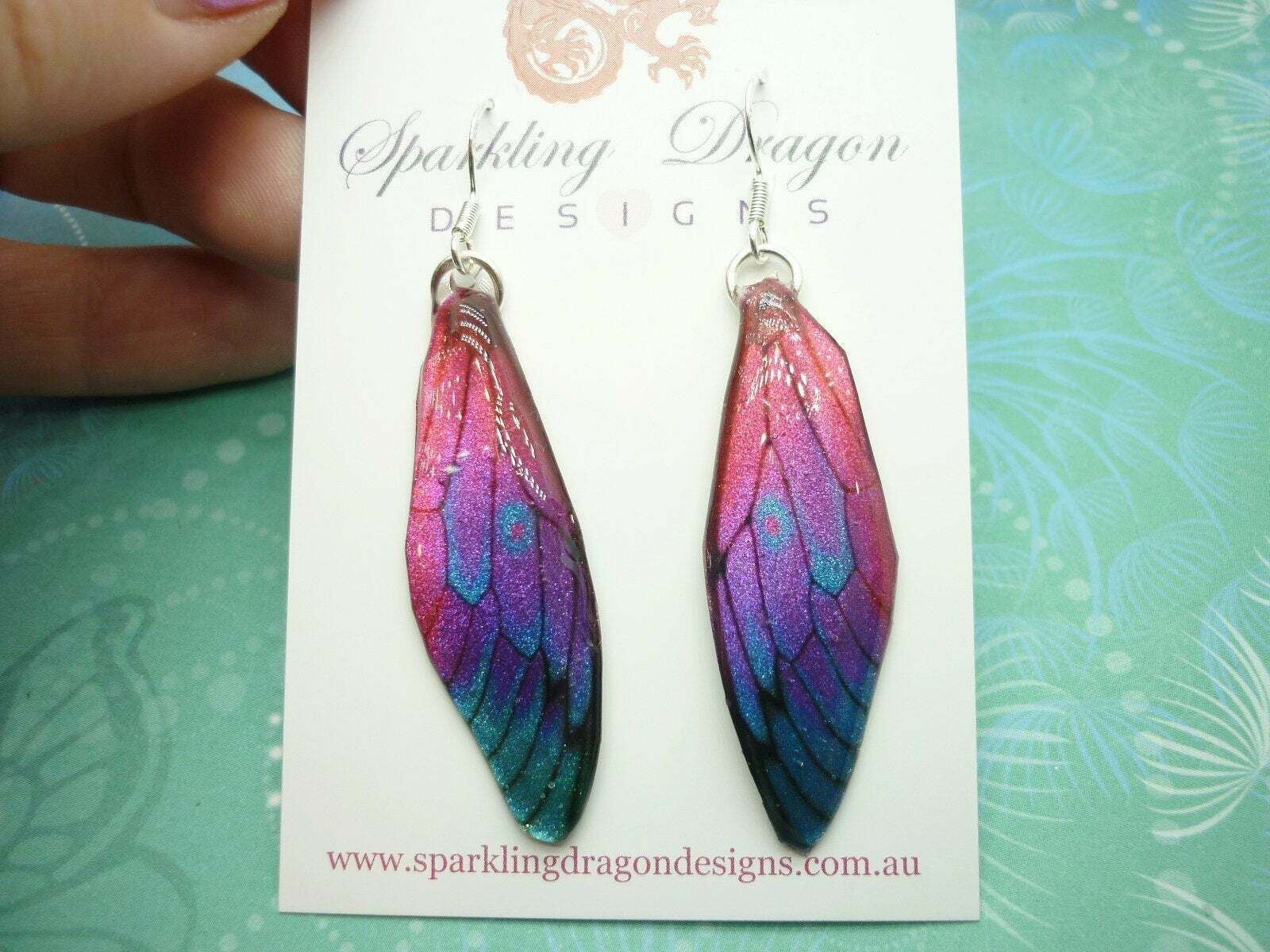 Butterfly Wings Pink, Blue & Purple Earrings - Fairy Jewellery, Fun Gift for Mum - Image 5