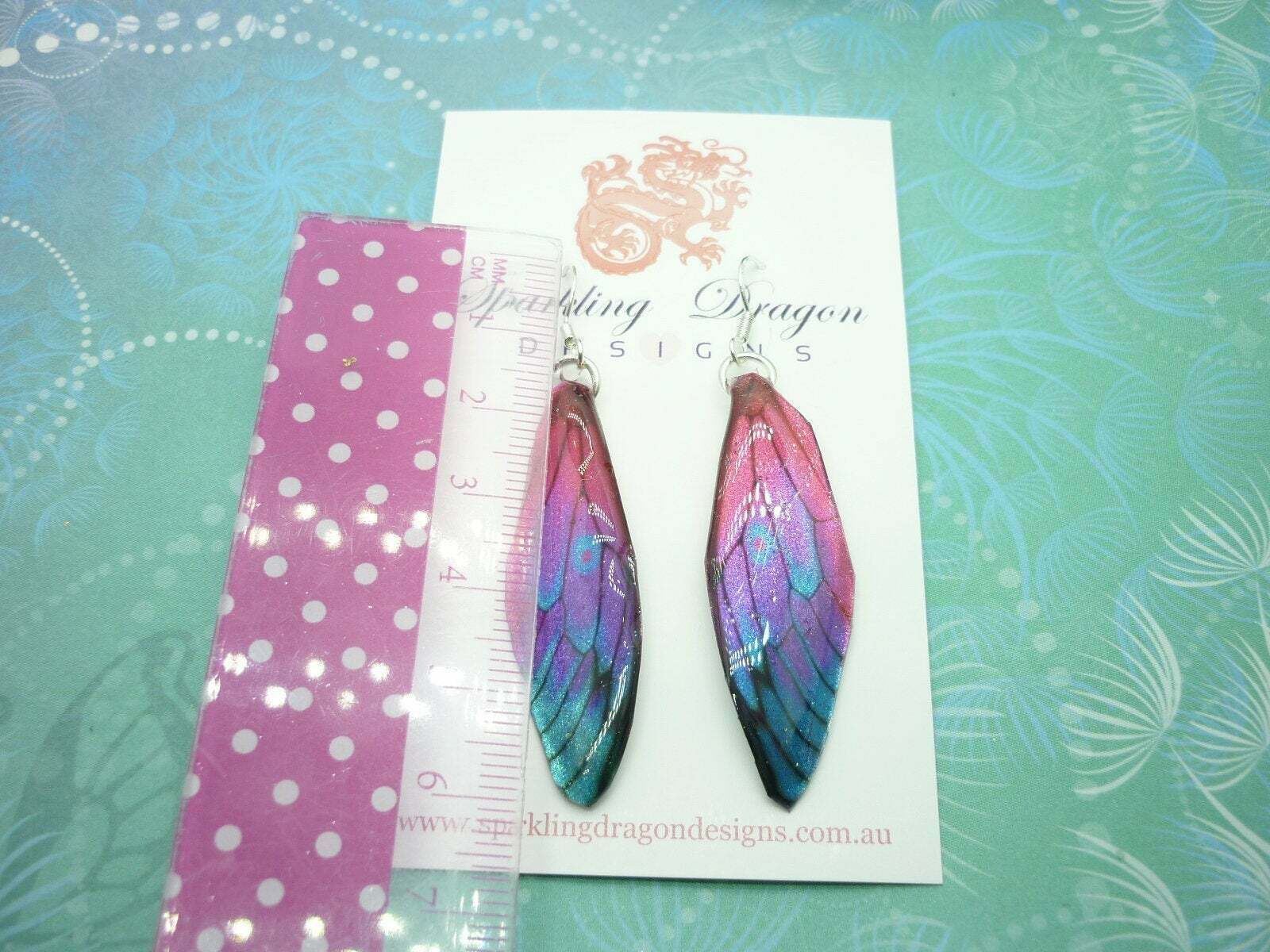 Butterfly Wings Pink, Blue & Purple Earrings - Fairy Jewellery, Fun Gift for Mum - Image 7