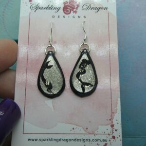 Rain Drop Mermaid Earrings - New Age Boho gift - Sparkling Silver in Resin with