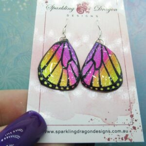 Pink & Yellow Sparkle Butterfly Earrings: A Playful and Enchanting Gift