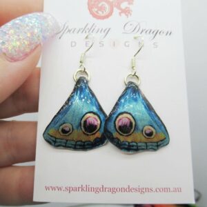Butterfly Wing Blue Earrings - Whimsical Fairy Jewellery