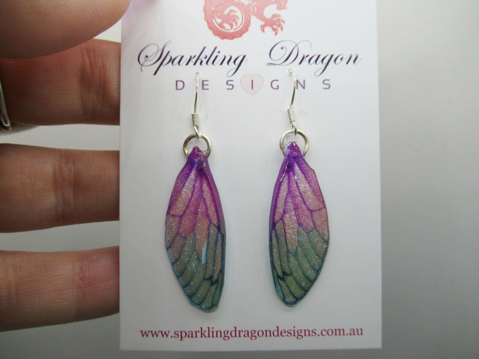 Pale Pink Blue Sparkle Butterfly Earrings: Enchanting Fairy Jewellery - Image 7