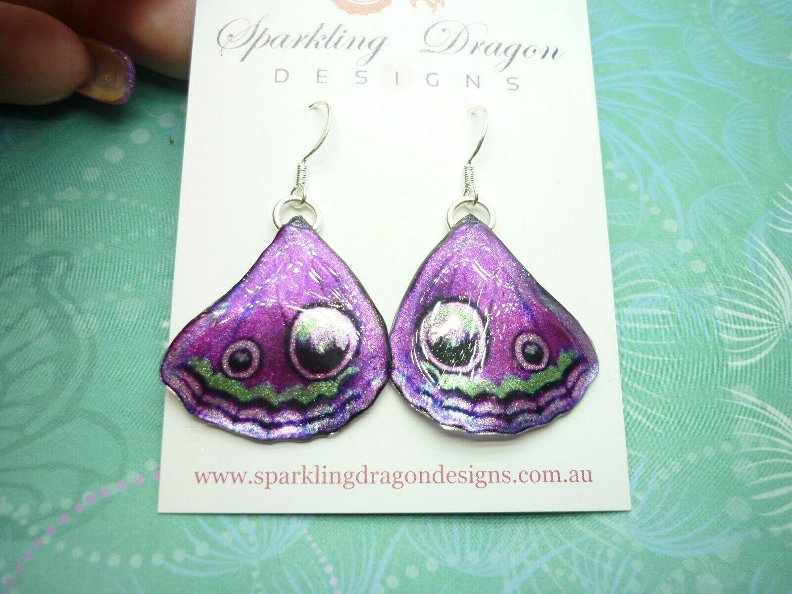 Butterfly Wing Purple Earrings - Fairy Jewellery