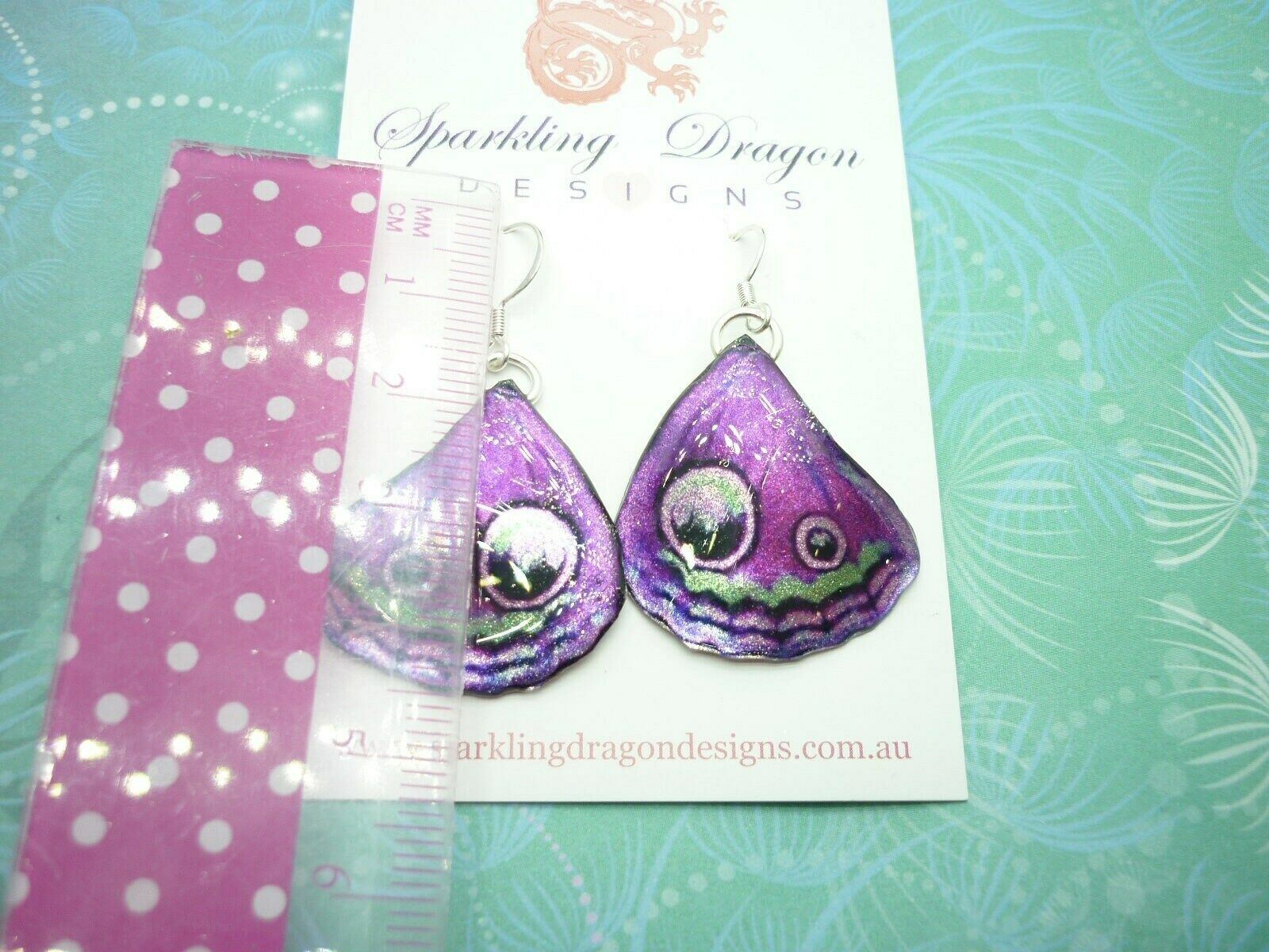 Butterfly Wing Purple Earrings - Fairy Jewellery - Image 3
