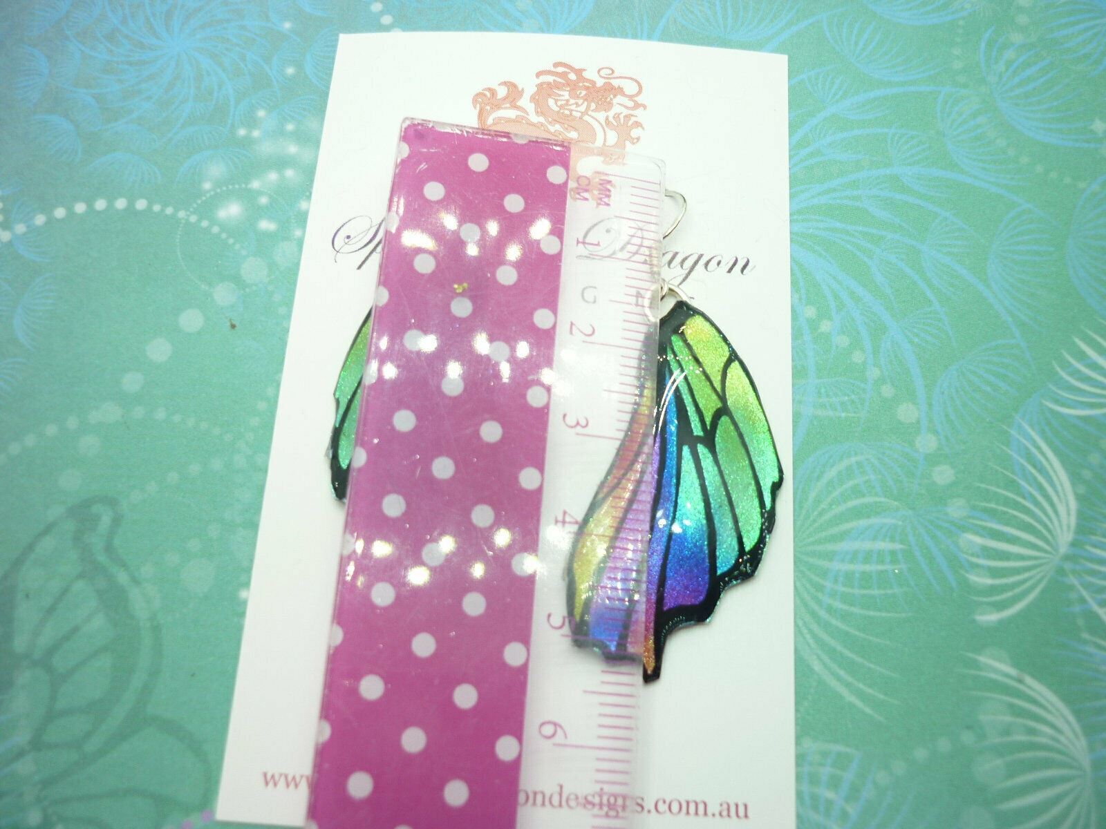 Butterfly Wing Earrings Green Purple Rainbow - Fairy Jewellery Fantasy Gift - Image 5