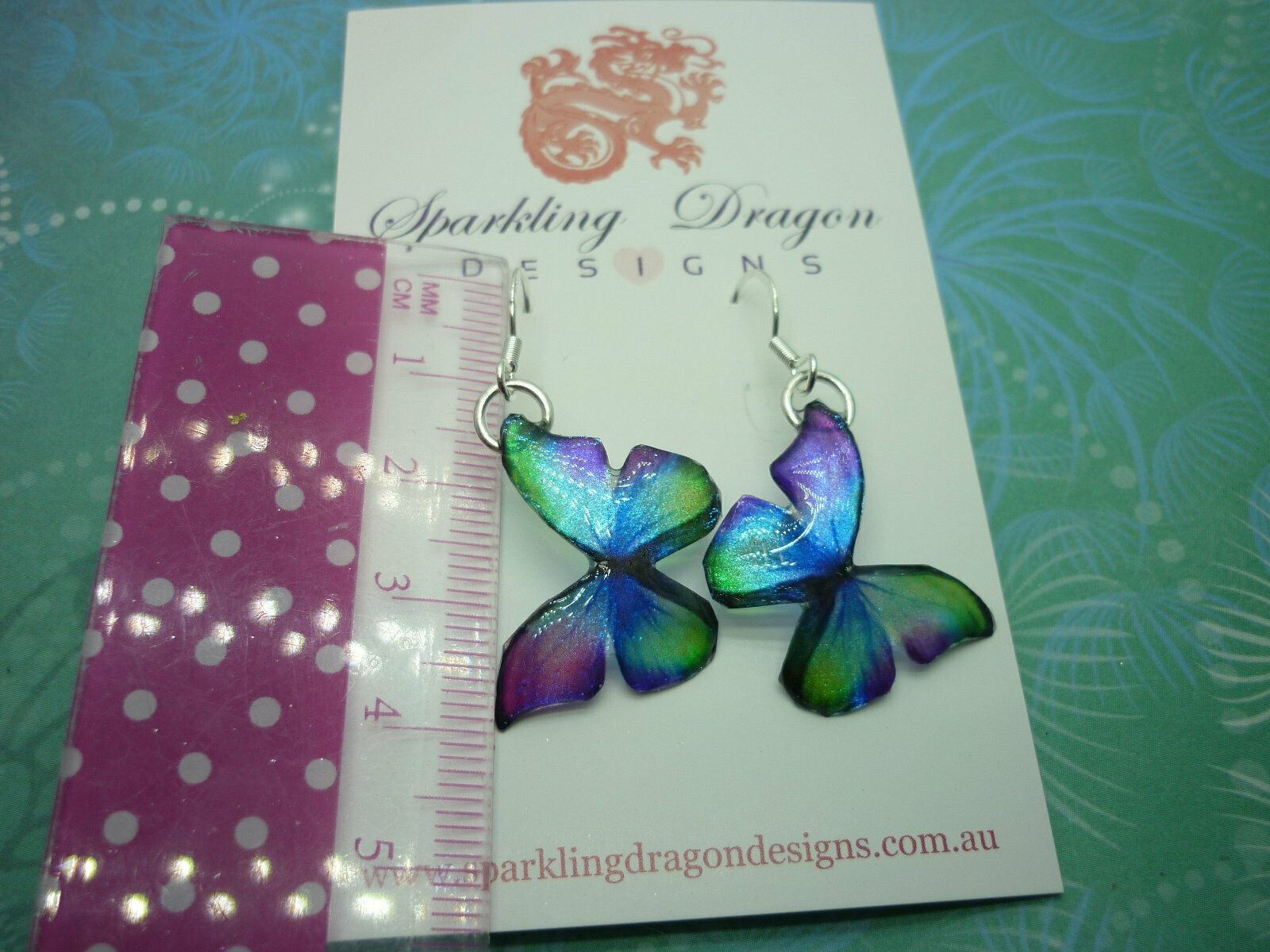 Little Butterfly Earrings Green, Blue, Purple - Fairy Jewellery, Fun Gift for - Image 5