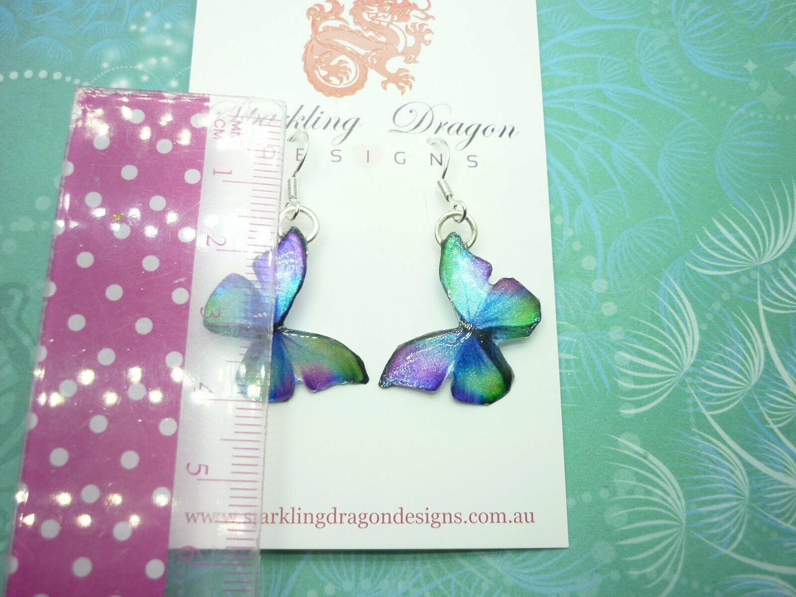 Little Butterfly Earrings Green, Blue, Purple - Fairy Jewellery, Fun Gift for - Image 6
