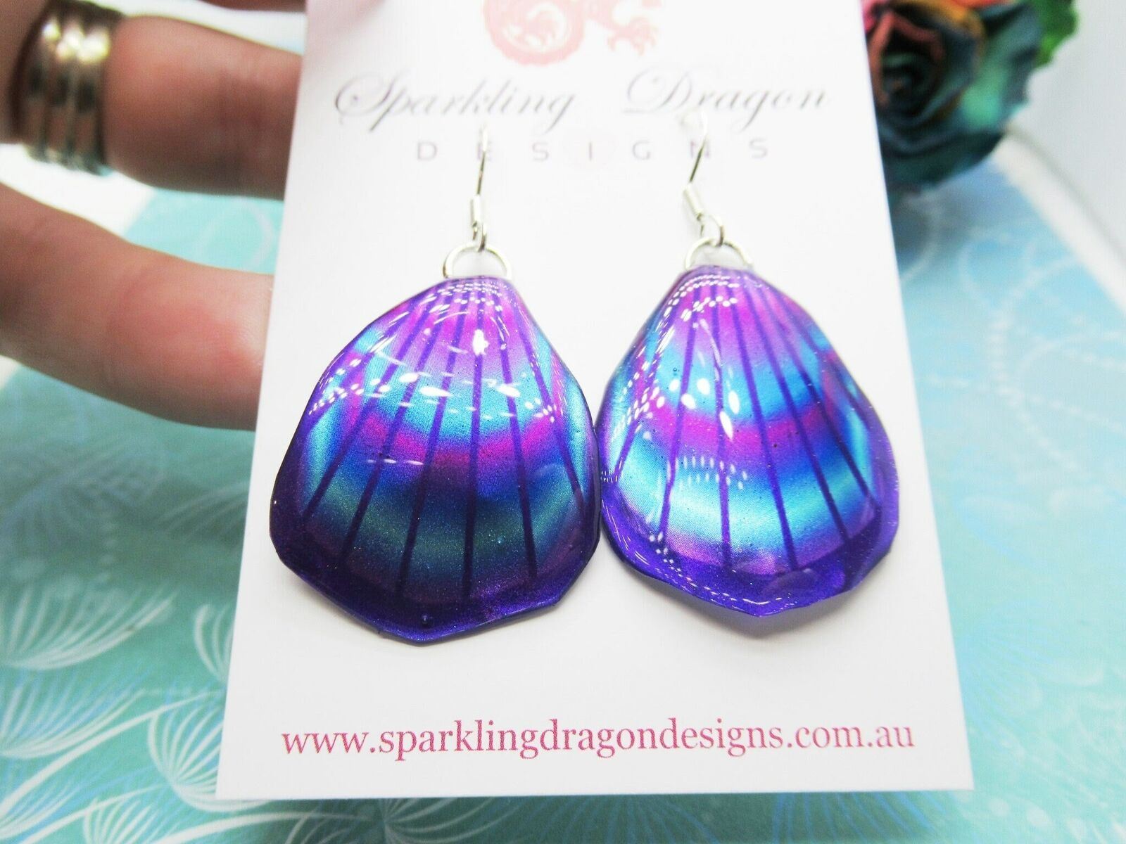 Butterfly Wing Earrings Purple & Rainbow- Fairy Jewellery, Fun Gift for her