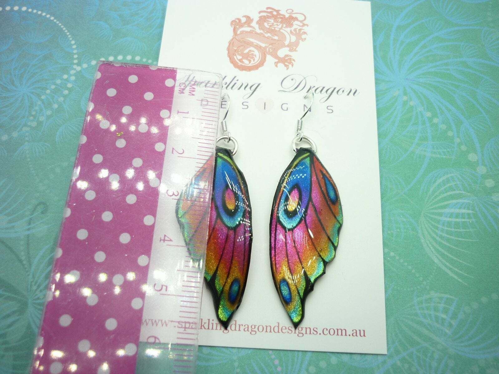 Butterfly Wing Earrings Rainbow - Fairy Jewellery, Fun Gift for her Statement - Image 9
