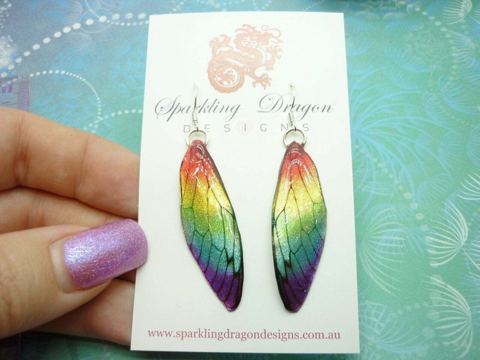 Butterfly Wing Rainbow Earrings - Fairy Jewellery, Whimsical Gift