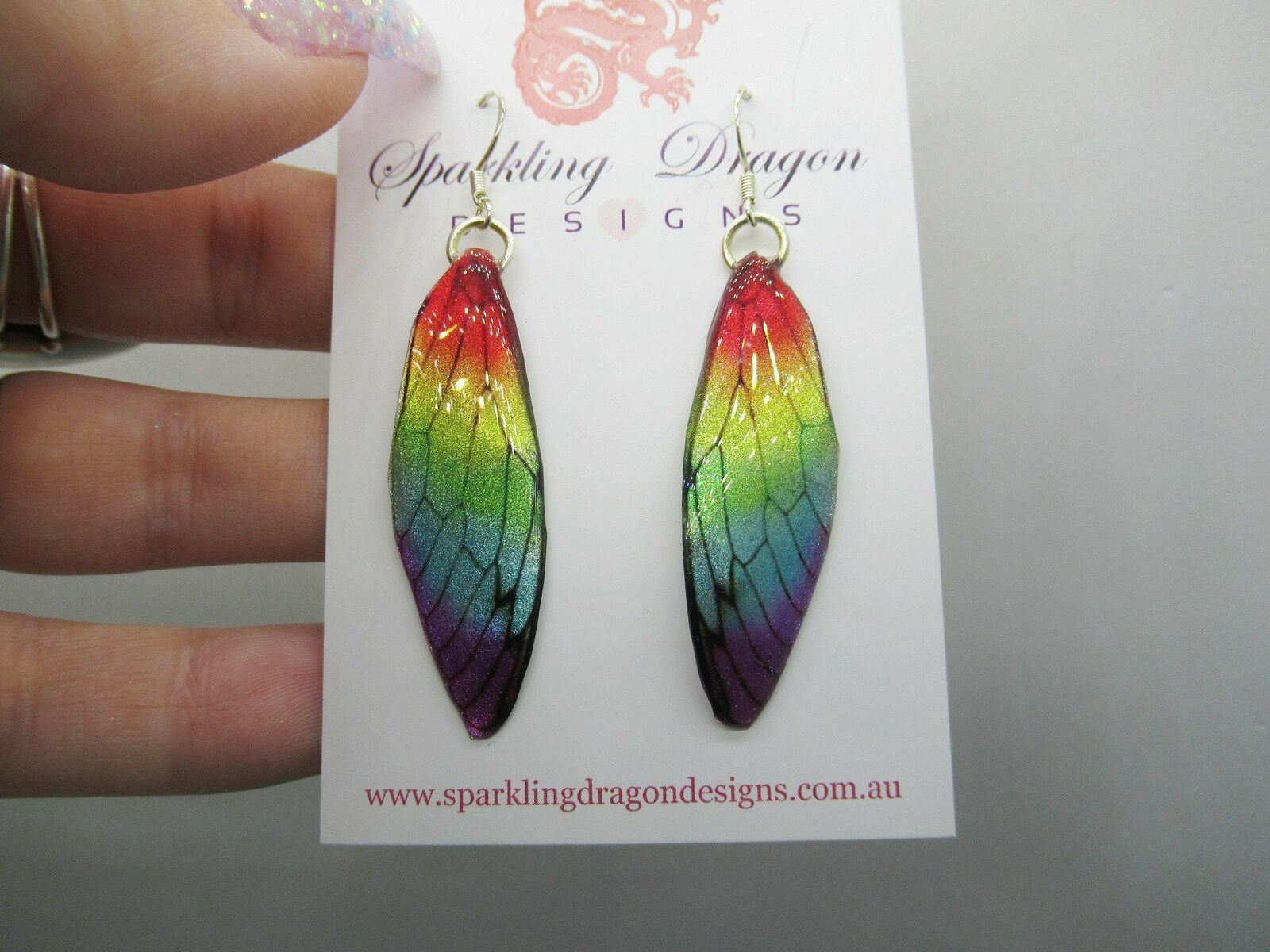 Butterfly Wing Rainbow Earrings - Fairy Jewellery, Whimsical Gift - Image 5