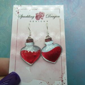 Red Magic Potion Bottle Witchy Earrings Mystic Gift Fairytale Jewellery