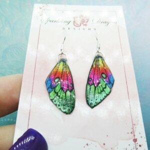 Dainty Rainbow Butterfly Earrings: A Fun & Colorful Fairy Jewellery Gift for Her