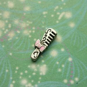 Hair Comb Pink Bow Charm for Memory Lockets: Meaningful Keepsake Jewellery