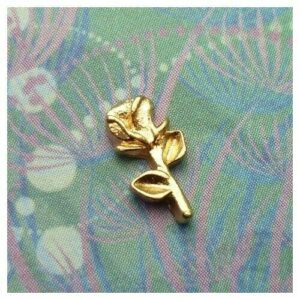 Gold Long Stem Rose Charm For Personalised Memory Lockets