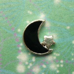 Black Moon and Star Jewel For Living Locket Necklace Keychain