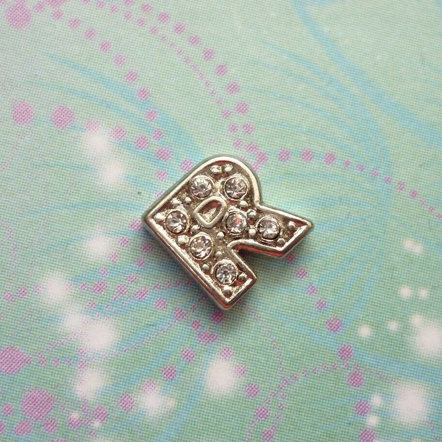 Letter R - Silver Sparkling Jewel For Story Living Memory Lockets