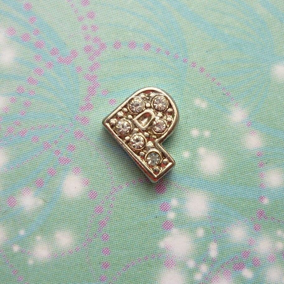 Letter P - Silver Sparkling Jewel For Personalised Charm Story Lockets