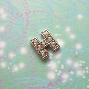 Letter H - Silver Sparkling Jewel Charm For Custom Gift Locket