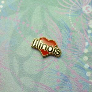 I Love Illinois Charm For Locket Keychain Pendant Etc