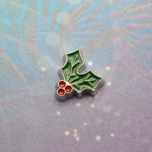 Christmas Holly Charm for Story Lockets Keychain Pendant