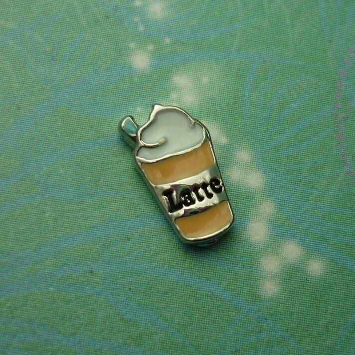 Ice Latte with Cream Food Drink Charm - Story Lockets Keychain Bracelet Pendants