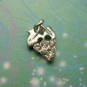 Grapes Charm with Sparkling Jewels For Locket Keychain Keepsake Memory Necklale