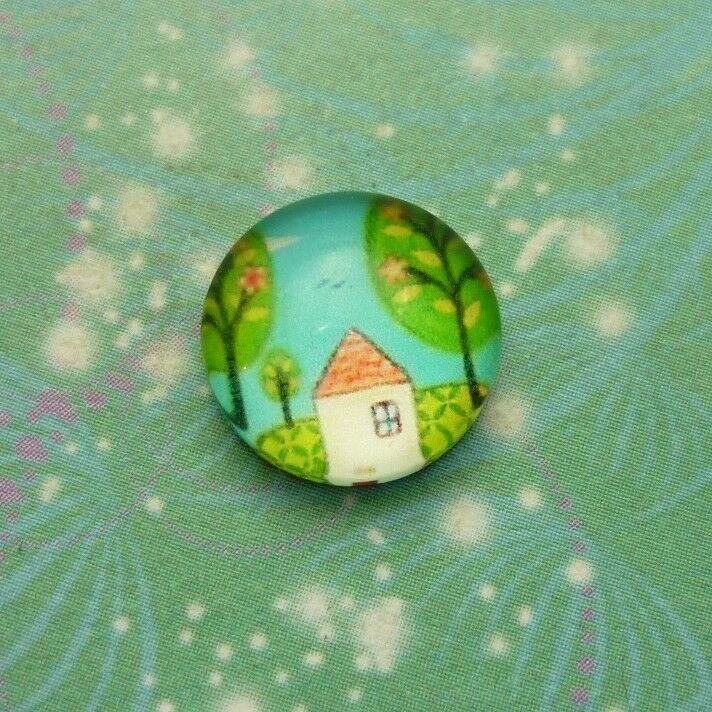 Little House Glass Cabochon Charm For Story Lockets