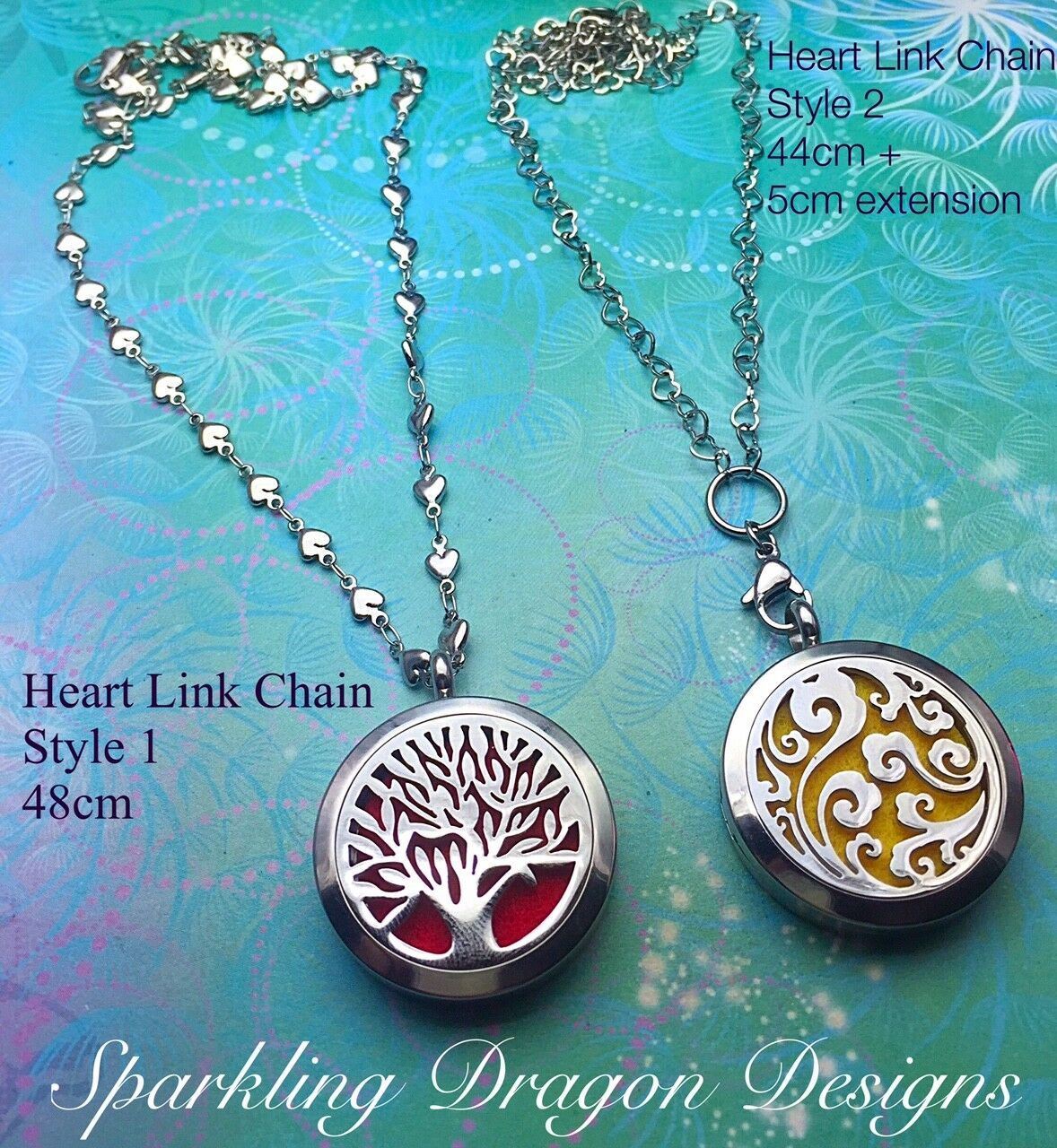 Stainless Steel SOLID Heart Link Chain for Aromatherapy Lockets (chain only) - Image 2