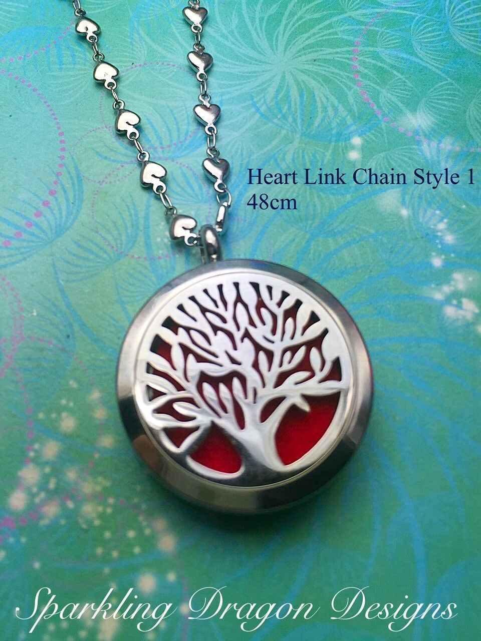 Stainless Steel SOLID Heart Link Chain for Aromatherapy Lockets (chain only) - Image 3