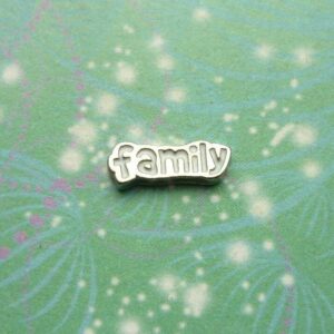 Family Word White Jewel For Charm Locket Key Chain