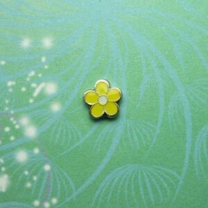 Yellow Enamel Flower Charm for Personalised Keepsake Memory Locket Jewellery