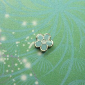 Blue Enamel Flower Charm for Floating Memory Living Locket Necklaces