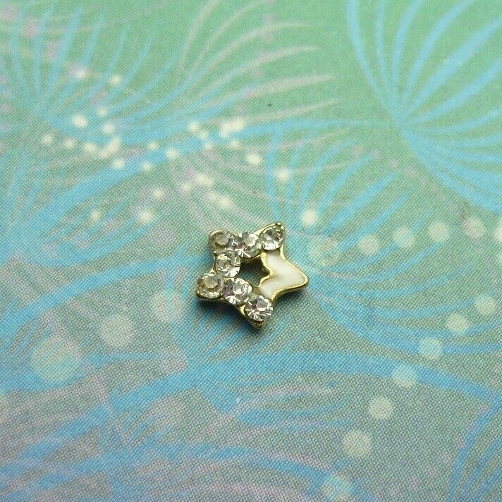 White Sparkly Star Charm for Memory Lockets: Meaningful Keepsake Jewellery