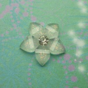 White Elegant Star Flower Charm For Keepsake Memory Locket Necklace